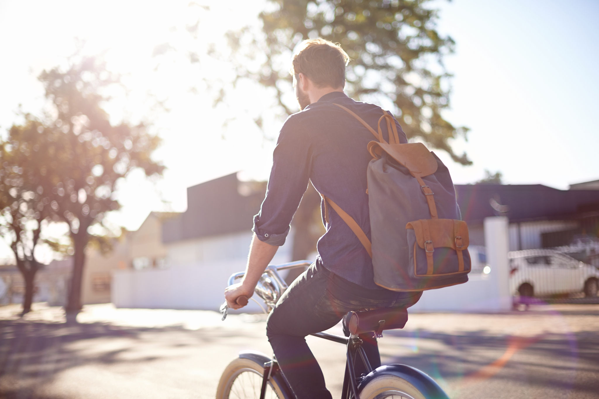 man riding a bike