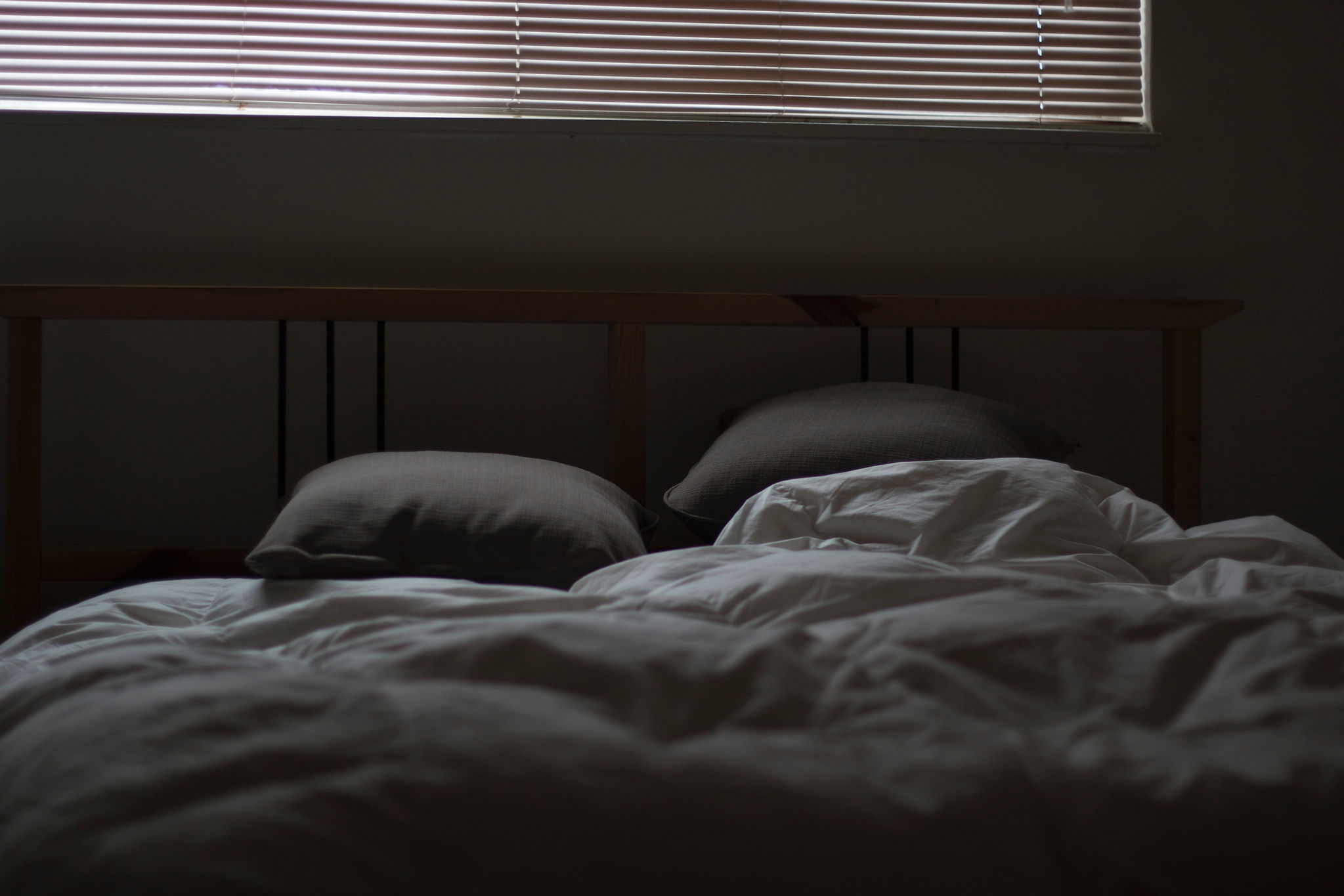 an unmade bed