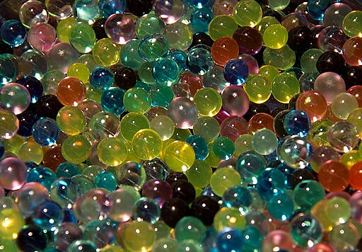Water gel beads in a variety of colors